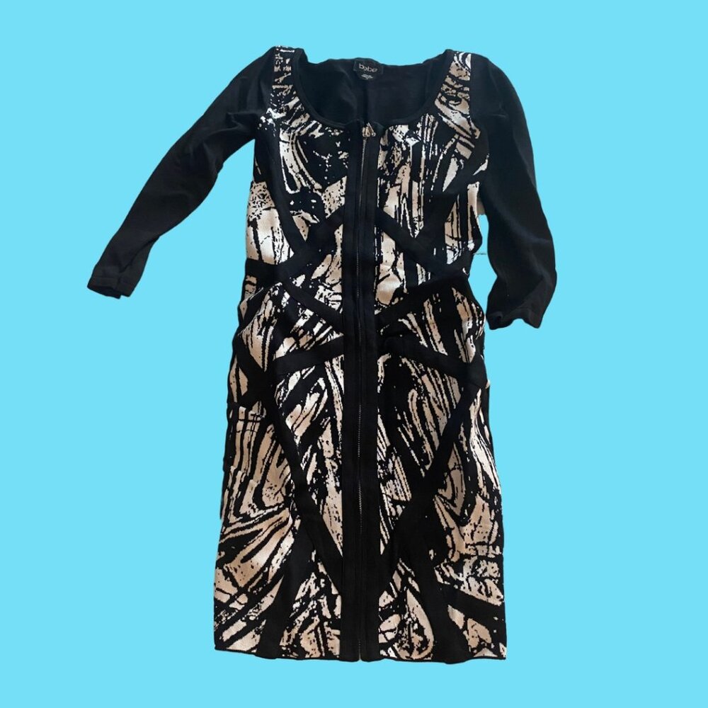 Bebe front zip up business dress size small